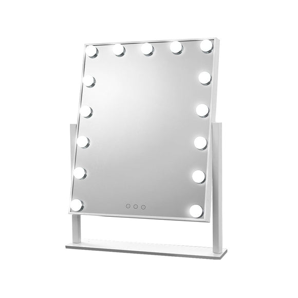 Embellir Makeup Mirror 40x50cm Hollywood Vanity with LED Light Rotation Tabletop - RnR Galore