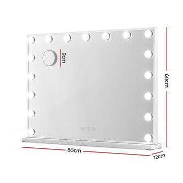 Embellir Makeup Mirror 80x58cm Hollywood Vanity with LED Light Tabletop Wall - RnR Galore
