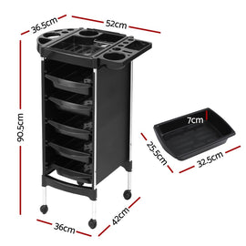 Embellir Salon Trolley Cart Spa Beauty Rolling Tray Hairdressing Storage 6 Tiers - RnR Galore