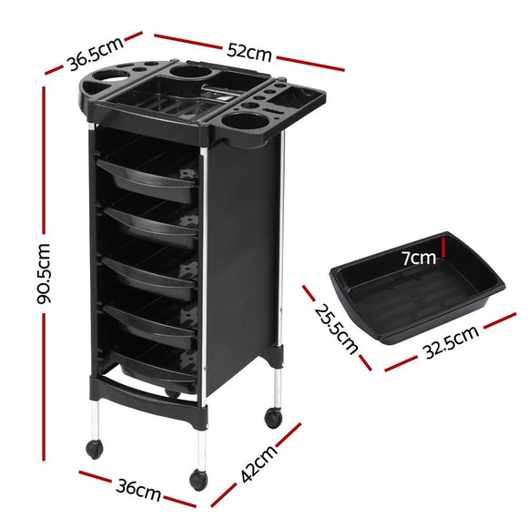Embellir Salon Trolley Cart Spa Beauty Rolling Tray Hairdressing Storage 6 Tiers - RnR Galore
