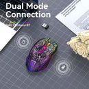 Ergonomic Dual - Mode Wireless Gaming Mouse - Mute Buttons, Adjustable DPI, Rechargeable, Multi - Assist Keys(black) - RnR Galore