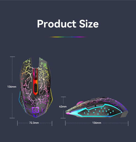 Ergonomic Dual - Mode Wireless Gaming Mouse - Mute Buttons, Adjustable DPI, Rechargeable, Multi - Assist Keys(black) - RnR Galore