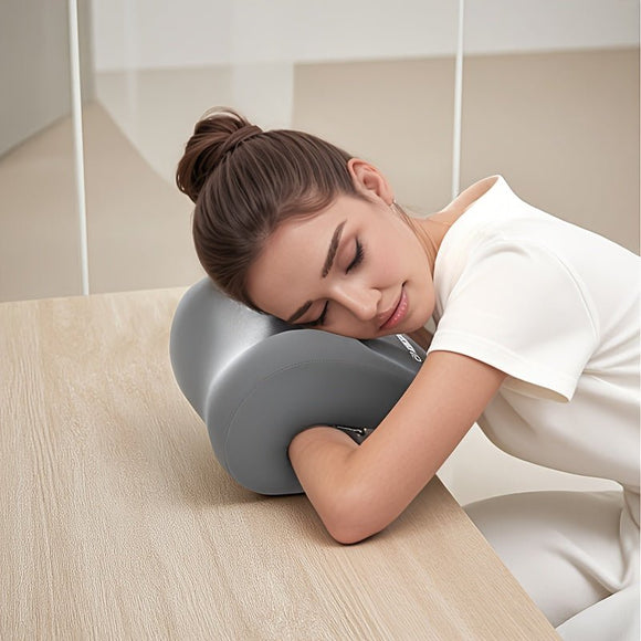 Ergonomic Multi - functional Nap Pillow - Desk Rest Pillow with Neck/Side Support, Memory Foam Cushion for Office, Home & Travel(GRAY) - RnR Galore