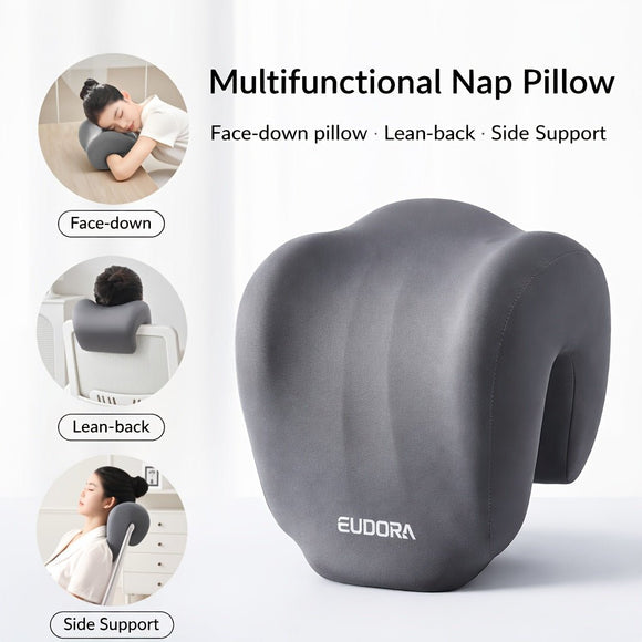 Ergonomic Multi - functional Nap Pillow - Desk Rest Pillow with Neck/Side Support, Memory Foam Cushion for Office, Home & Travel(PINK) - RnR Galore