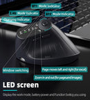 Ergonomic Vertical Mouse - 2.4G/Bluetooth Multi - Mode, LED Display, 57 - Degree Angle, & 400mAh Battery(Black) - RnR Galore