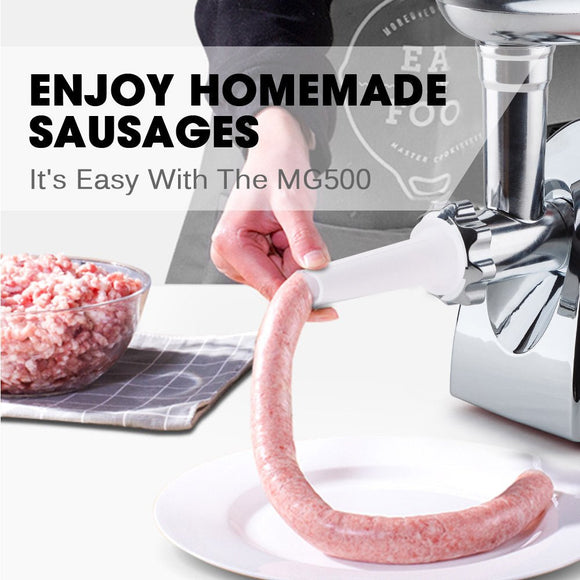 EUROCHEF Electric Meat Grinder, Stainless Steel Mincer Sausage Filler Kibbe Maker, Red - RnR Galore