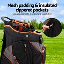 Everfit 14 Ways Dividers Golf Bag Stand Insulated Carry Bag Zippered Rain Cover - RnR Galore