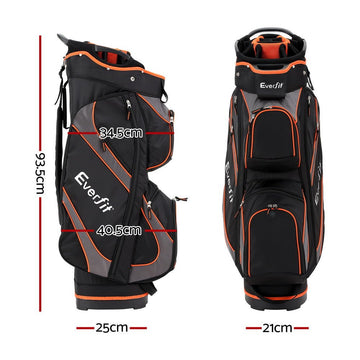 Everfit 14 Ways Dividers Golf Bag Stand Insulated Carry Bag Zippered Rain Cover - RnR Galore