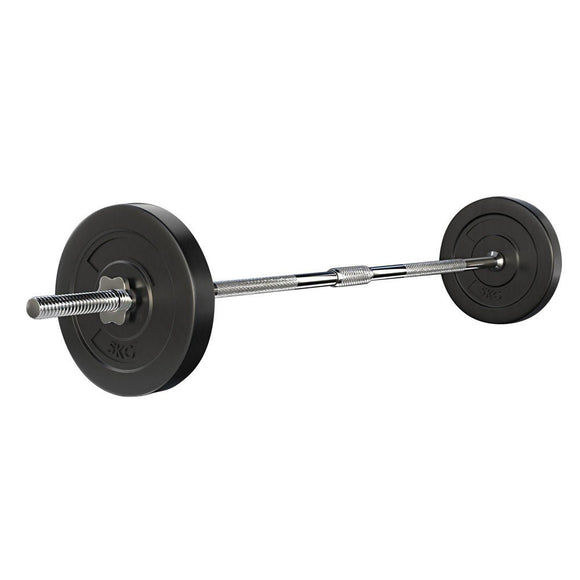Everfit 18kg Barbell Set Weight Plates Bar Lifting Bench 168cm - RnR Galore