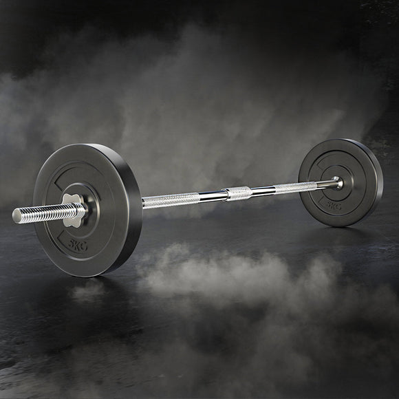 Everfit 18kg Barbell Set Weight Plates Bar Lifting Bench 168cm - RnR Galore