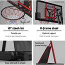 Everfit 3.05M Basketball Hoop Stand System Adjustable Height Portable Red Pro - RnR Galore