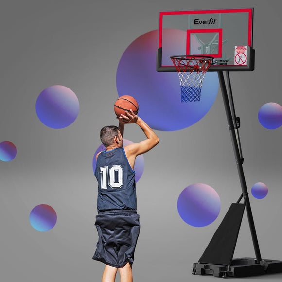 Everfit 3.05M Basketball Hoop Stand System Adjustable Height Portable Red Pro - RnR Galore