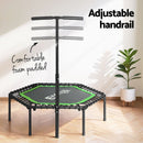 Everfit 48inch Hexagon Fitness Trampoline Rebounder Adjustable Handrail Green - RnR Galore