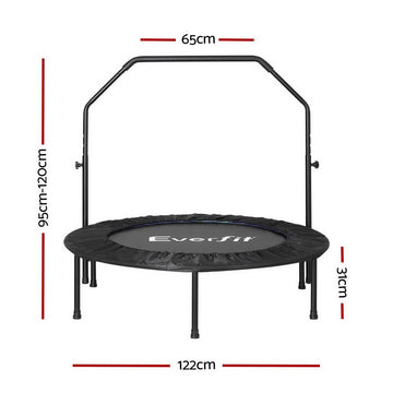 Everfit 48inch Round Fitness Trampoline Rebounder Adjustable Handrail Blue - RnR Galore