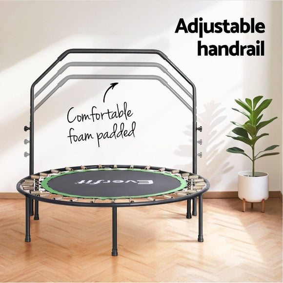 Everfit 48inch Round Fitness Trampoline Rebounder Adjustable Handrail Green - RnR Galore