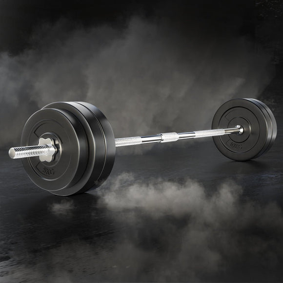 Everfit 58kg Barbell Set Weight Plates Bar Lifting Bench 168cm - RnR Galore