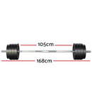 Everfit 78kg Barbell Set Weight Plates Bar Lifting Bench 168cm - RnR Galore