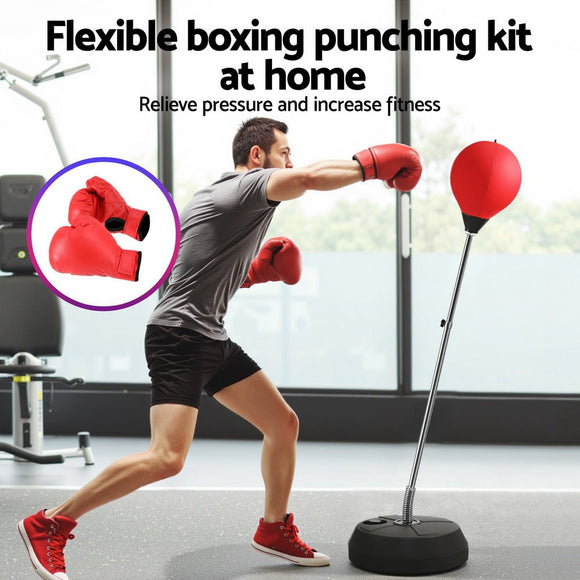 Everfit Adult Punching Bag Stand 150cm Adjustable Freestanding with Gloves and Pump - RnR Galore