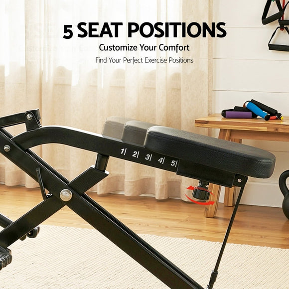 Everfit Foldable Squat Machine Deep Squat Rowing Machine 5 Adjustable Seat Home Gym - RnR Galore