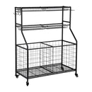 Everfit Sports Equipment Organizer Storage with Wheels Multi - Sport Garage Gym Black - RnR Galore