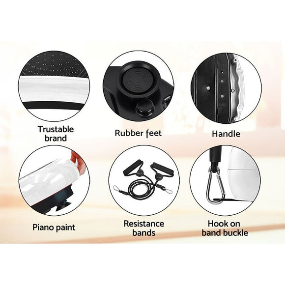 Everfit Vibration Machine Platform Vibrator Resistance Rope Home Fitness White - RnR Galore