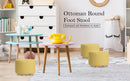 Fabric Ottoman Round Wooden Leg Foot Stool - MUSTARD YELLOW - RnR Galore