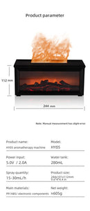 Fireplace Flame Effect Aroma Diffuser & Humidifier with 7 - Colour Light, Timer & Remote Control(black) - RnR Galore