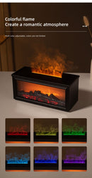 Fireplace Flame Effect Aroma Diffuser & Humidifier with 7 - Colour Light, Timer & Remote Control(black) - RnR Galore