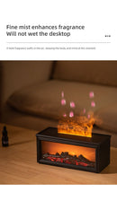 Fireplace Flame Effect Aroma Diffuser & Humidifier with 7 - Colour Light, Timer & Remote Control(Dark Wood Grain) - RnR Galore