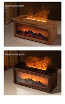 Fireplace Flame Effect Aroma Diffuser & Humidifier with 7 - Colour Light, Timer & Remote Control(Light Wood Grain) - RnR Galore