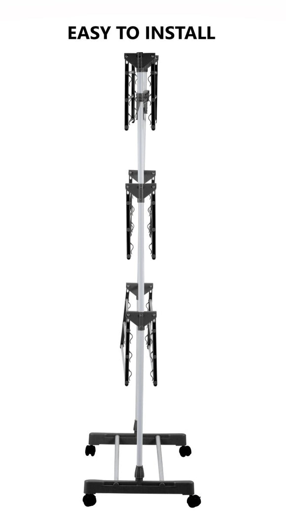 Folding 3 Tier Clothes Laundry Drying Rack with Stainless Steel Tubes for Indoor & Outdoor Home - RnR Galore