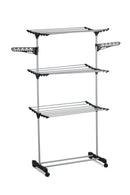 Folding 3 Tier Clothes Laundry Drying Rack with Stainless Steel Tubes for Indoor & Outdoor Home - RnR Galore