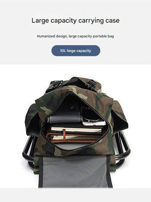 Folding Camo Backpack Stool - Portable Chair for Camping & Fishing - RnR Galore