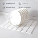 Folding Diatomaceous Earth Countertop Drain Mat - Quick Dry, Non - Slip & Easy Clean Absorbent Pad(dark grey) - RnR Galore