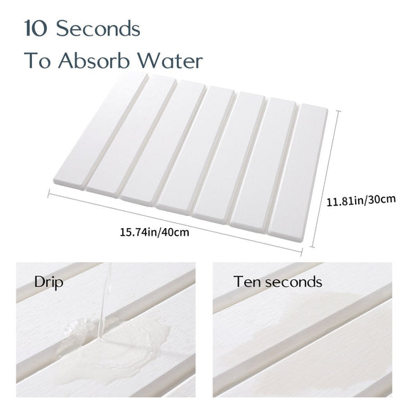 Folding Diatomaceous Earth Countertop Drain Mat - Quick Dry, Non - Slip & Easy Clean Absorbent Pad(dark grey) - RnR Galore