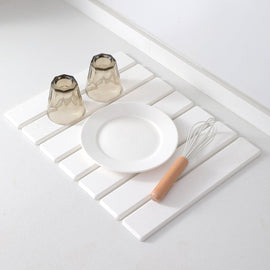 Folding Diatomaceous Earth Countertop Drain Mat - Quick Dry, Non - Slip & Easy Clean Absorbent Pad(dark grey) - RnR Galore