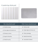 Folding Diatomaceous Earth Countertop Drain Mat - Quick Dry, Non - Slip & Easy Clean Absorbent Pad(light grey) - RnR Galore