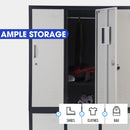 Fortia 6 Door Metal Storage Cabinet Lockers for Gym Office - Black and Grey - RnR Galore