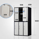 Fortia 6 Door Metal Storage Cabinet Lockers for Gym Office - Black and Grey - RnR Galore