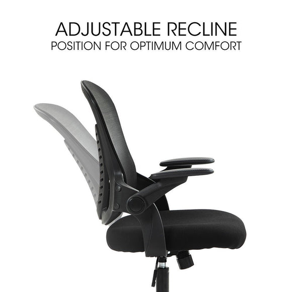FORTIA Ergonomic Office Desk Chair, Coolmesh Fabric, Adjustable Recline, Black Mesh/Black Frame - RnR Galore