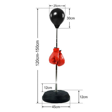 Free - Standing Boxing Set: PU Punching Ball & Boxing Gloves - RnR Galore