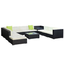 Gardeon 12PC Sofa Set with Storage Cover Outdoor Furniture Wicker - RnR Galore