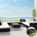 Gardeon 12PC Sofa Set with Storage Cover Outdoor Furniture Wicker - RnR Galore