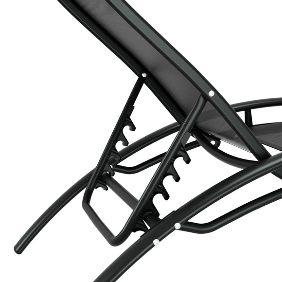 Gardeon 3PC Sun Lounge Outdoor Lounger Steel Table Chairs Patio Furniture Garden - RnR Galore