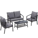 Gardeon 4 Seater Outdoor Sofa Set 4PCS Table Chair Setting Patio Furniture - RnR Galore