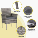 Gardeon 4 Seater Outdoor Sofa Set Wicker Setting Table Chair Furniture Grey - RnR Galore