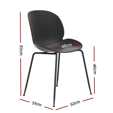 Gardeon 4PC Outdoor Dining Chairs Lounge Chair Patio Garden Furniture Black - RnR Galore