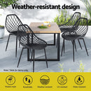 Gardeon 4PC Outdoor Dining Chairs PP Lounge Chair Patio Garden Furniture Black - RnR Galore