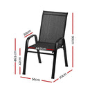 Gardeon 4PC Outdoor Dining Chairs Stackable Lounge Chair Patio Furniture Black - RnR Galore