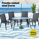 Gardeon 5PC Outdoor Dining Set Table and Chairs Patio Furniture Bistro Set Garden Black - RnR Galore